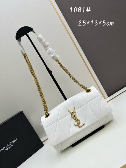 YSL JAMIE Shoulder Bag Crossbody Bag  Medium Size White