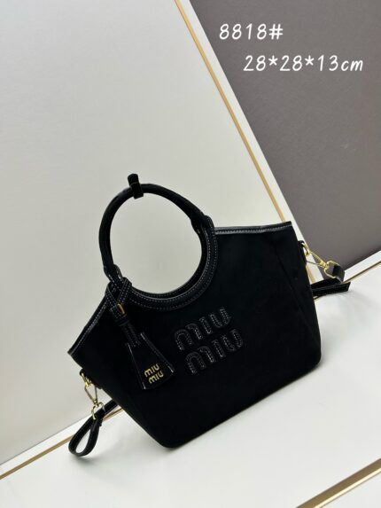 MIUMIU New Small Size Suede Tote Bag Black