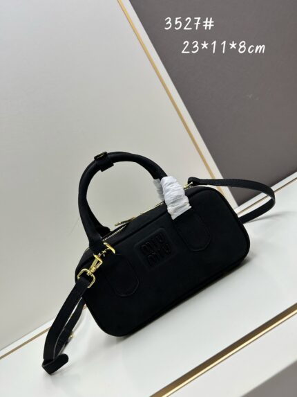 MIUMIU Maillard Mini Bowling Bag Black Vintage Charm