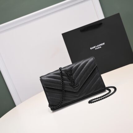 YSL classic envelope bag lambskin all-black version