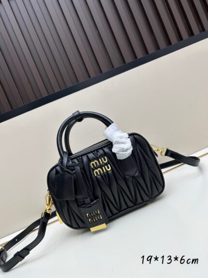 MiuMiu new arrival  too pretty bowling bag Black