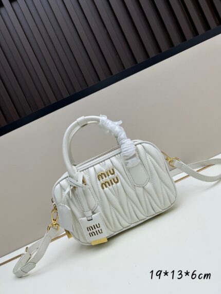 MiuMiu new arrival  too pretty bowling bag White